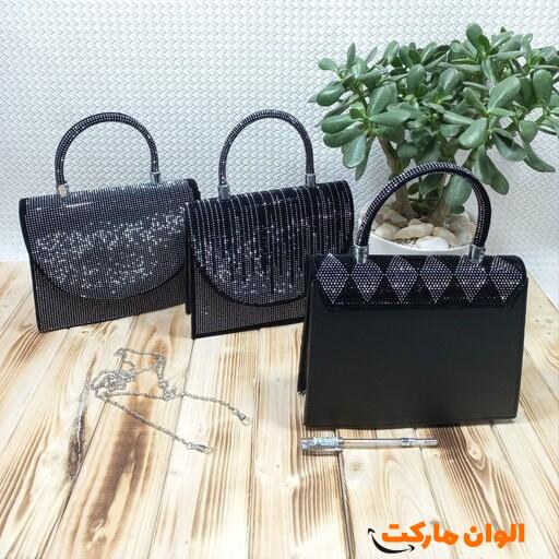 کیف زنانه مدل نگینی مجلسی  کد G2802