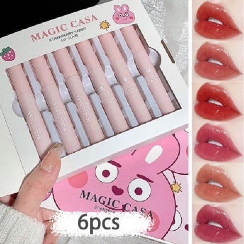  پک 6 تایی رژخیس براق مایع magic casa اورجینال کد T087