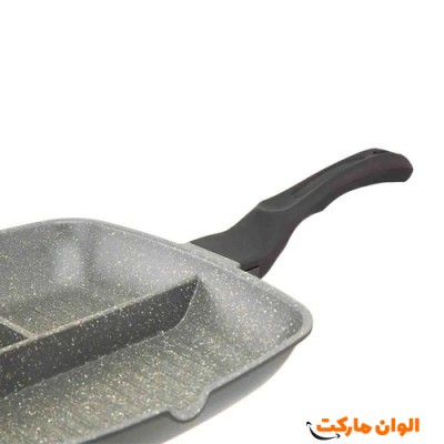 تابه چدن 3 قسمتی مدل رژیمی و گریل برند تفلون کدG3038