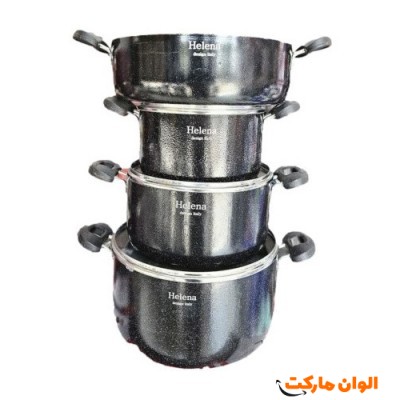 سرویس قابلمه 9 پارچه کلاسیک دسته کروم مدل هلنا کدG3041