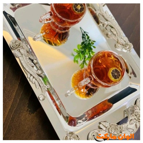 خرید-سینی-پذیرایی-استیل-برند-نگار-طرح-گلستان-سایز-متوسط-کد-g-3042-تهران-