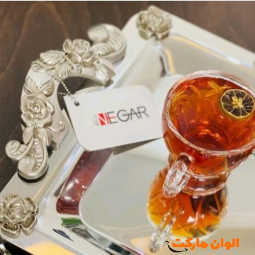 خرید-سینی-پذیرایی-استیل-برند-نگار-طرح-گلستان-سایز-متوسط-کد-g-3042-تهران-