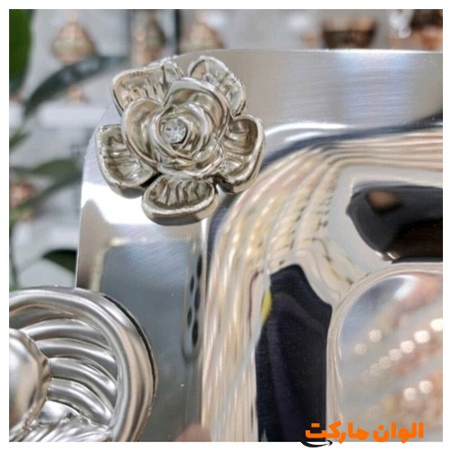 خرید-سینی-پذیرایی-استیل-برند-نگار-طرح-گلستان-سایز-متوسط-کد-g-3042-تهران-