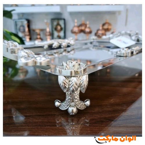 خرید-سینی-پذیرایی-استیل-برند-نگار-طرح-گلستان-سایز-بزرگ-کد-g-3043-تهران-