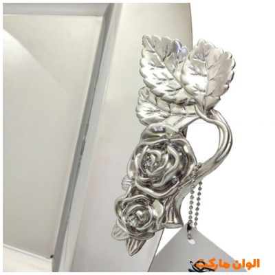 سینی استیل تمام نقره مدل رز برند نگارسایز متوسط کد G3044