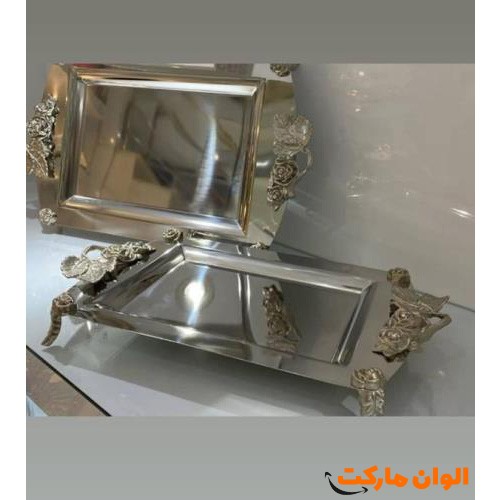 خرید-سینی-استیل-تمام-نقره-مدل-رز-سایز-بزرگ-کد-g-3045-و-قیمت-تهران-