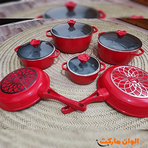 خرید-عمده-ارزان-صادرات-سرویس-۱۰-پارچه-چدن-گرانیت-برند-تفلون