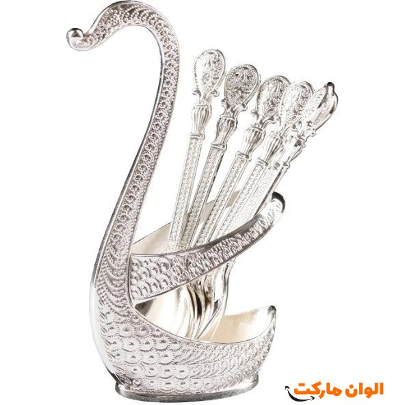 ست جا قاشقی قو همراه با قاشق چای کد L068