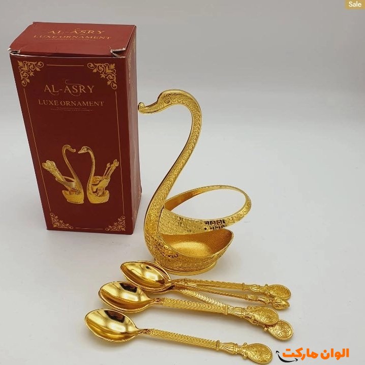ست جا قاشقی قو همراه با قاشق چای کد L068