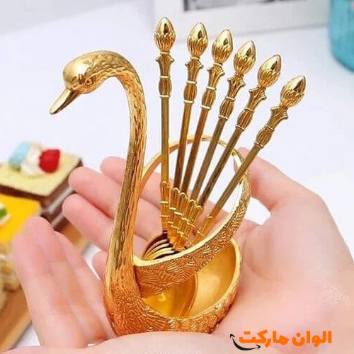 خرید-ست-جا-قاشقی-قو-همراه-با-قاشق-چای-کد-g-3048-و-قیمت-تهران-صادرات-