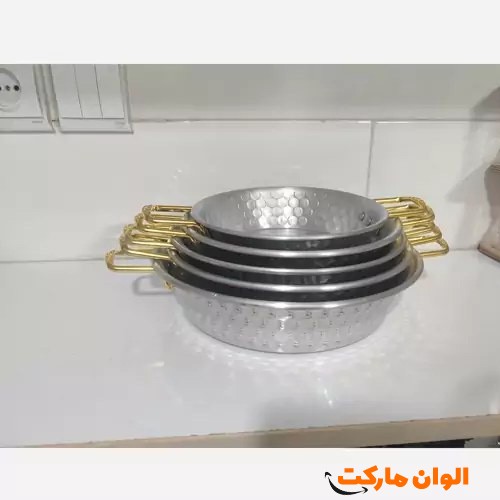 خرید-تابه-۵-رقم-چکشی-دسته-طلایی-کد-g-3050-و-قیمت-تهران-صادرات-