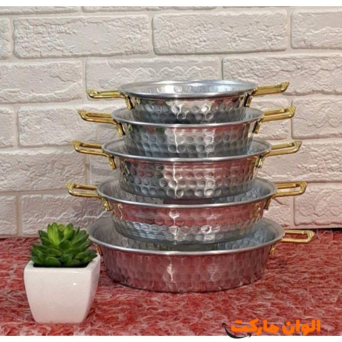 خرید-تابه-۵-رقم-چکشی-دسته-طلایی-کد-g-3050-و-قیمت-تهران-صادرات-