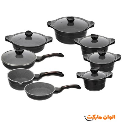 سرویس قابلمه 14 پارچه تفلون مدل موج کد L078