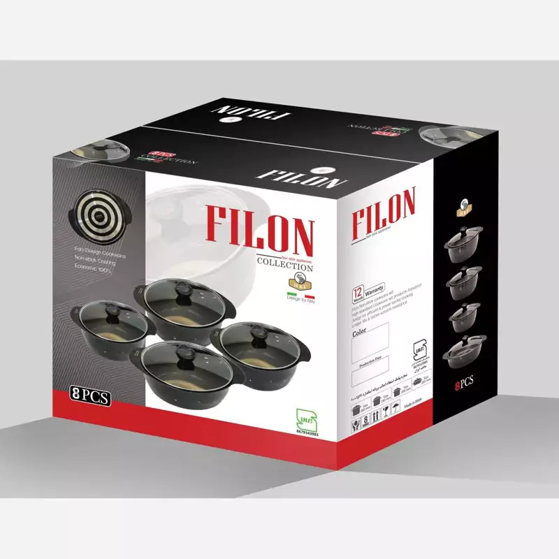 سرویس قابلمه 8 پارچه فیلون مدل پروانه ای کد L079