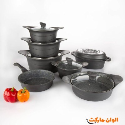 سرویس قابلمه 13 پارچه تفلون مدل دیاکو  کد L083
