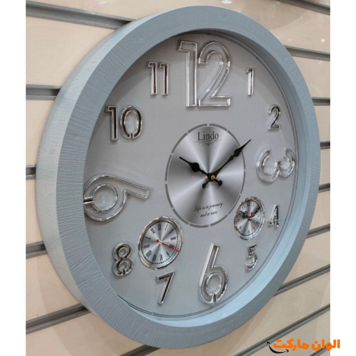ساعت-دیواری-لیندو-نقره-ای-کد-m1045