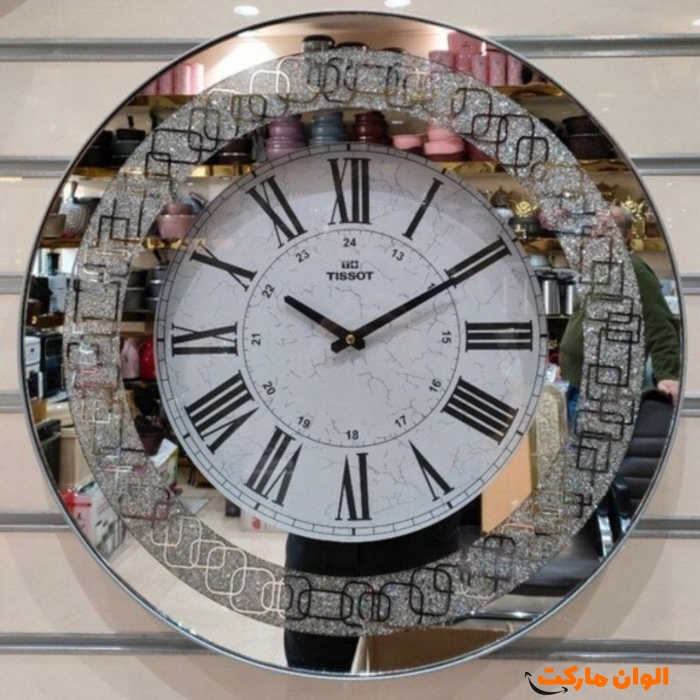 ساعت-دیواری-تیسوت-مدل-اینه-ای-گوشواره-دار-کد-m1048