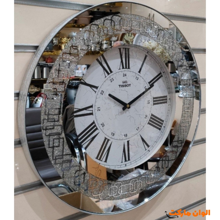 ساعت-دیواری-تیسوت-مدل-اینه-ای-گوشواره-دار-کد-m1048