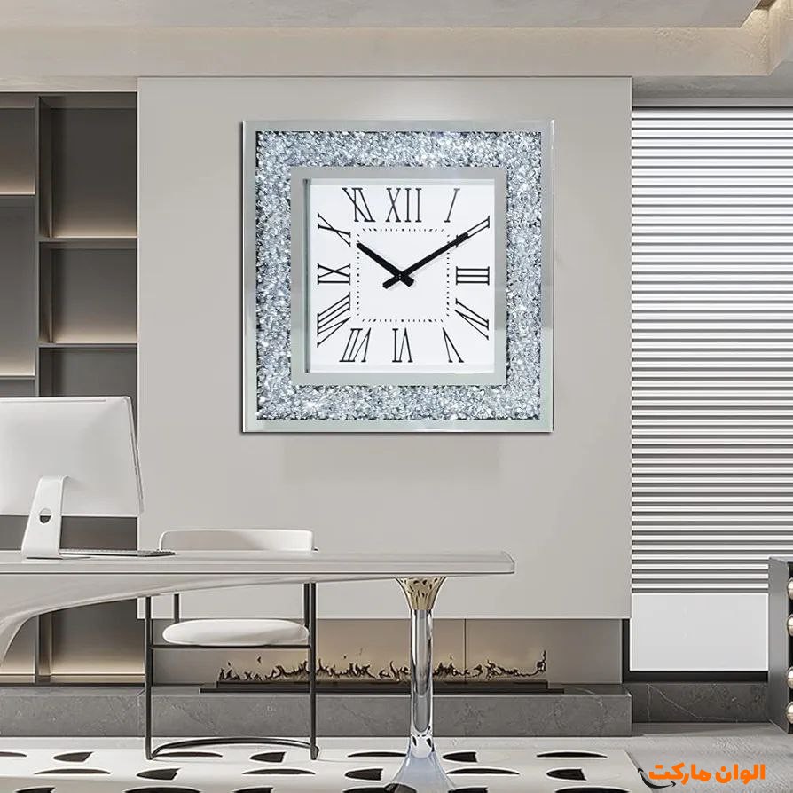 ساعت-دیواری-تیسوت-مربع-آینه-ای-کد-m1049