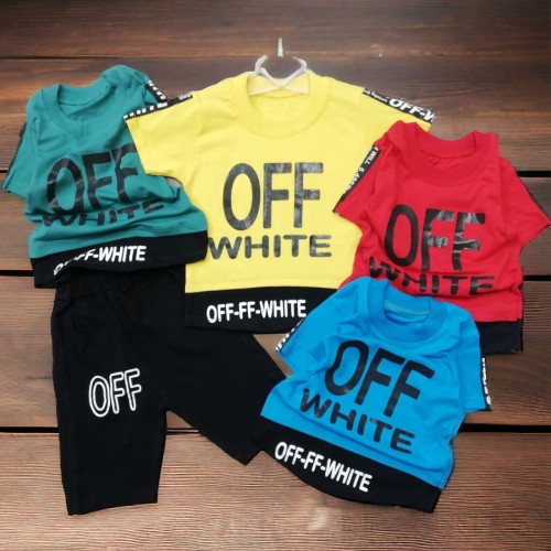 ست-تیشرت-شلوارک-اسپرت-بچگانه-طرح-off-white