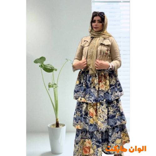  دامن زنانه مدل پله ای کد G1619