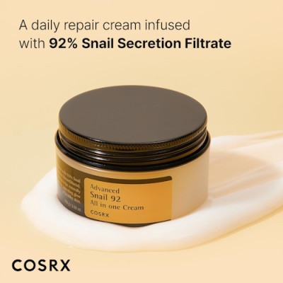 کرم صورت ترمیم و روشن کننده موسین حلزون کوزارکس | COSRX Advanced Snail 92 All in one Cream کد d150