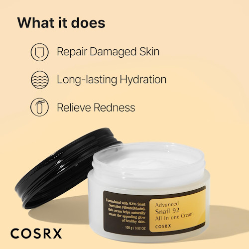 کرم-صورت-ترمیم-و-روشن-کننده-موسین-حلزون-کوزارکس-cosrx-advanced-snail-92-all-in-one-cream