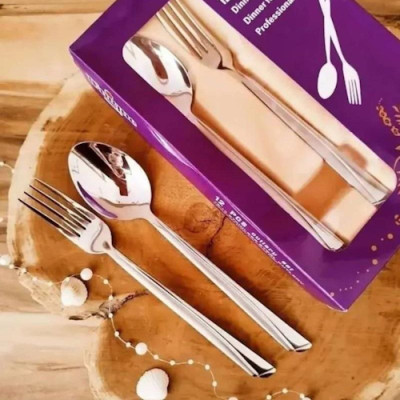 قاشق و چنگال یونیک استیل جعبه بنفش ضد زنگ رنگ ثابت کد d223