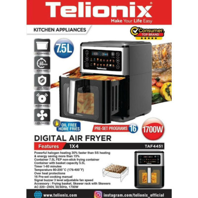 سرخ کن رژیمی تلیونکس  TELIONIX مدل TAF4451 سرخ کن بدون روغن تلیونیکس مدل 4451 کد M285