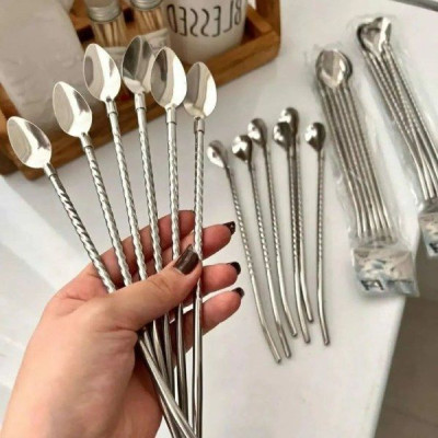 نی شربت قاشق دار سیلورکد H019